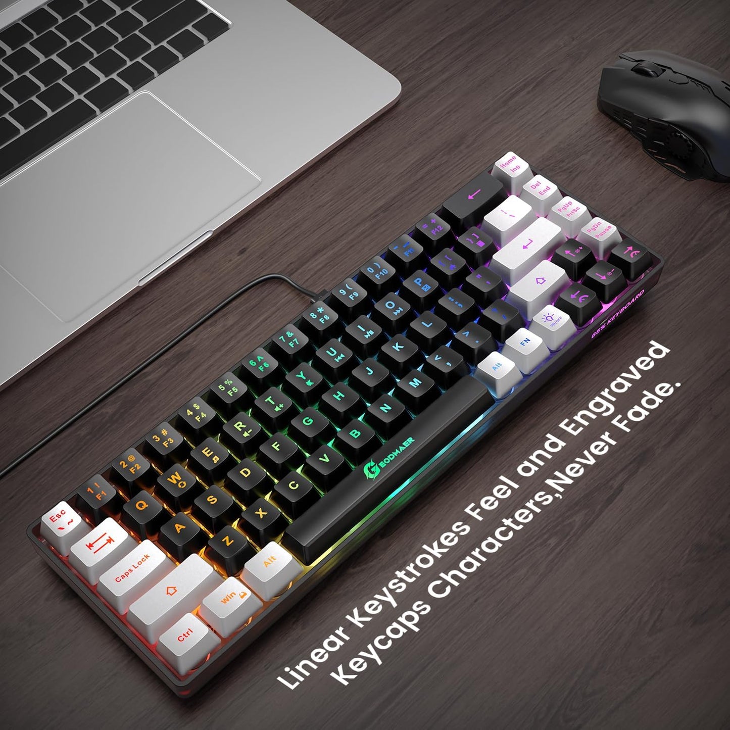 2 Pcs Gaming Keyboard – Ultra-Compact, Wired, and Backlit for Gamers