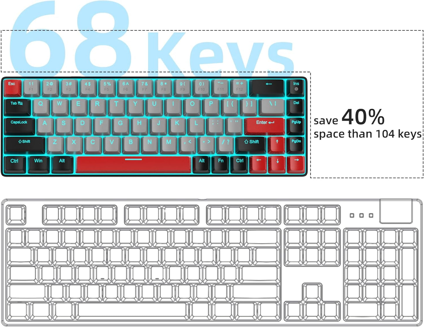 Gaming Keyboard – Ultra-Compact, Wired, and Backlit for Gamers