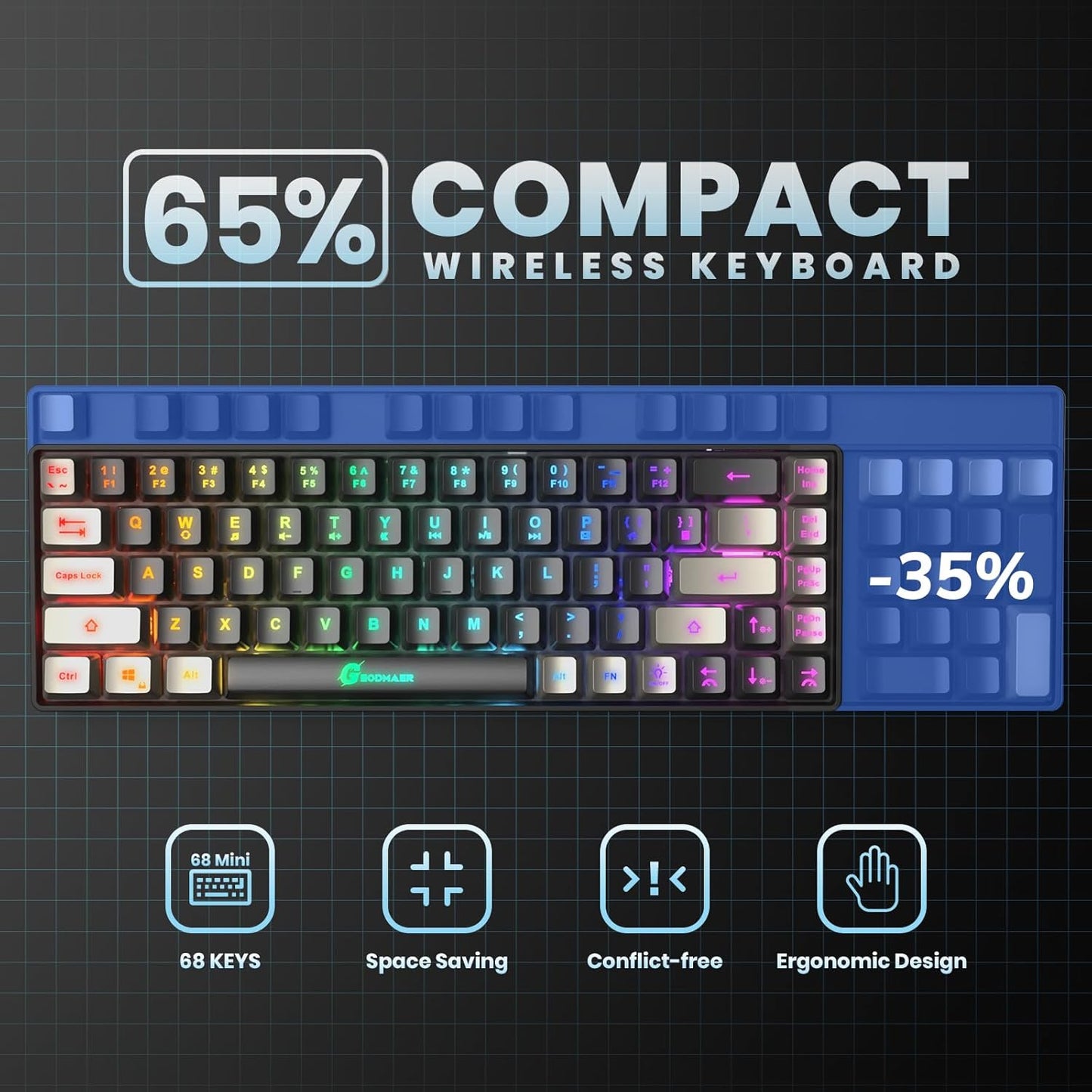 2 Pcs Gaming Keyboard – Ultra-Compact, Wired, and Backlit for Gamers