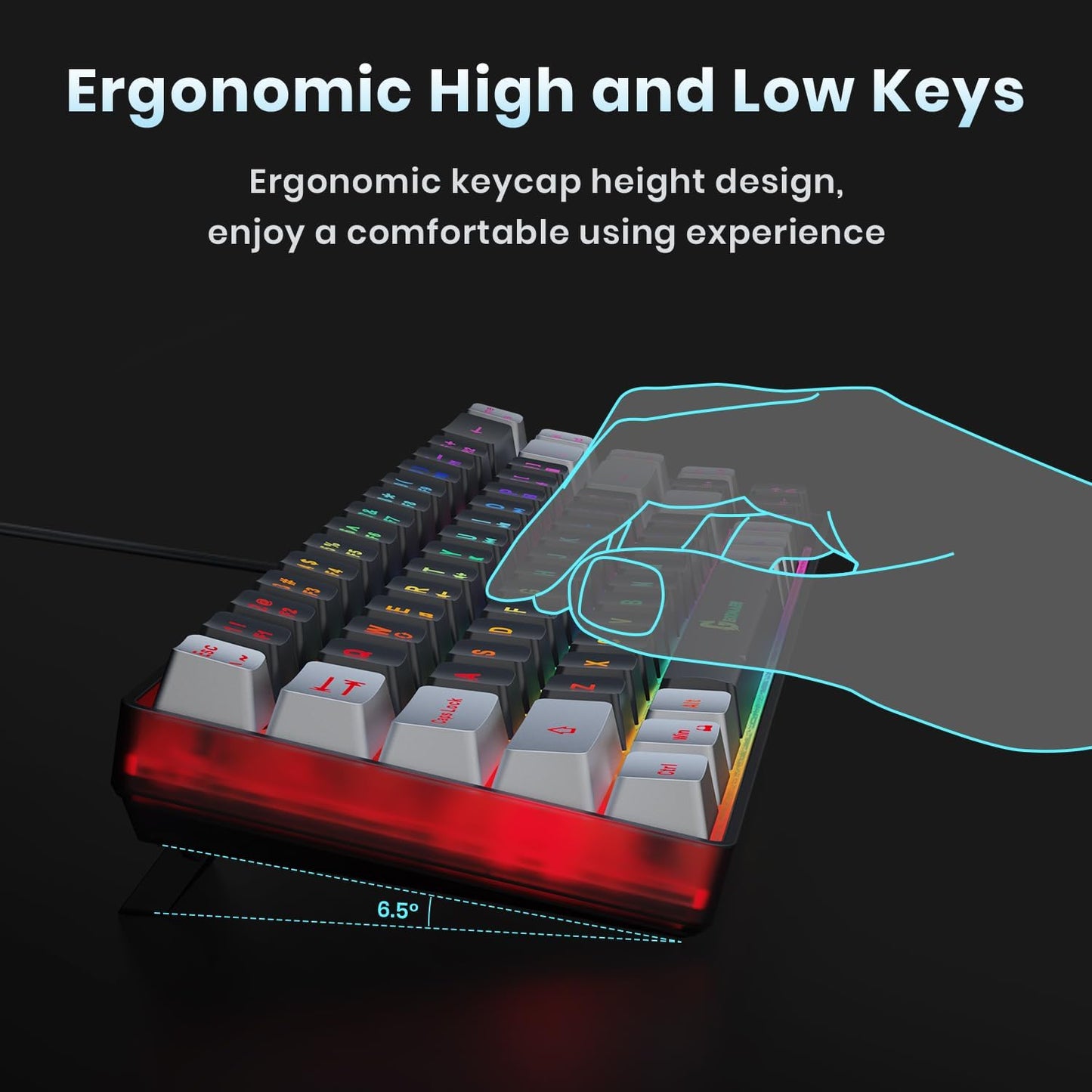 2 Pcs Gaming Keyboard – Ultra-Compact, Wired, and Backlit for Gamers